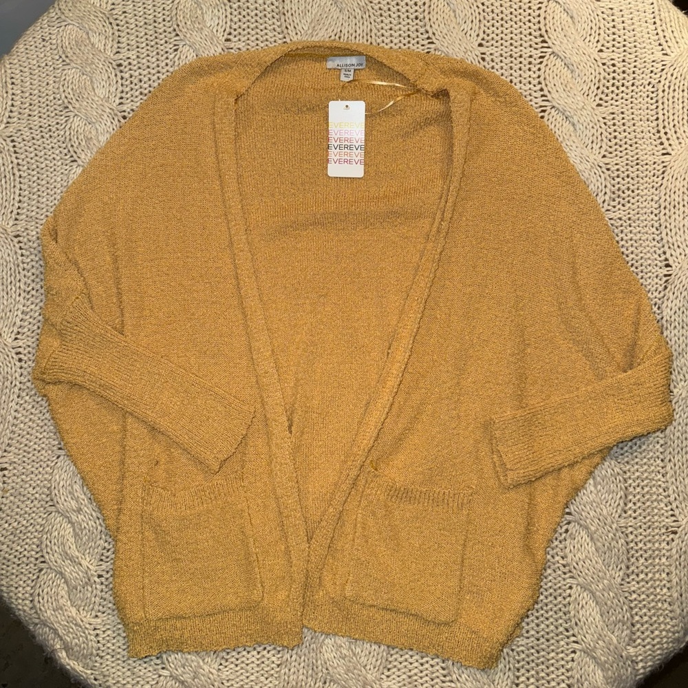Allison Joy Evereve Mustard Open-Front Cardigan New (s/m)